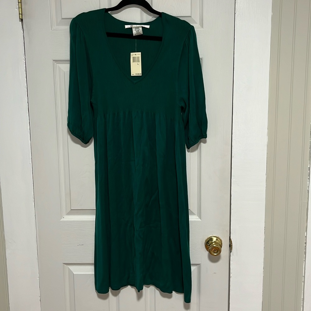 Max Studio knit dress, size L, emerald green